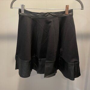 Black Leather A-line skirt.